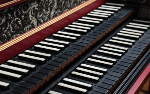 A piano with music sheets on it