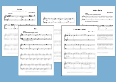 original compositions by Rebecca Peacock as well as re-engraved and re-arranged classic Piano music