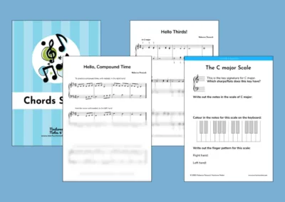 scales, chords, arpeggios and piano exercises